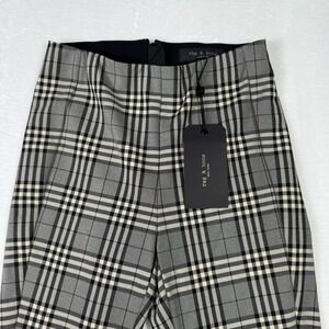 Rag & Bone Pants Womens 0 Black‎ White Plaid Simone Check New York NWT